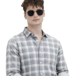Grey Checkered Casual Shirt