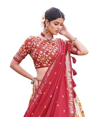 Silk With Patola Print And Foil Work Lehenga choli