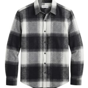 Black Premium Cotton Blend Printed Checkered Shirt
