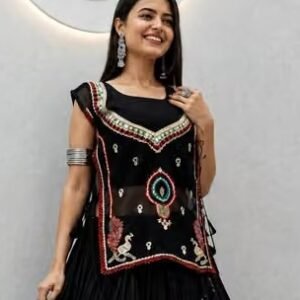 Black Chaniya Choli for Women | Gujarati Garba Lehenga | Navratri Special Traditional Ethnic Wear