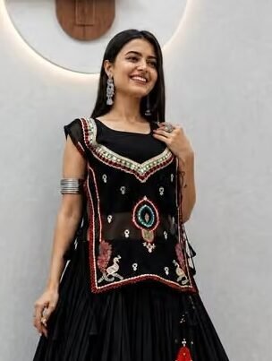 Black Chaniya Choli for Women | Gujarati Garba Lehenga | Navratri Special Traditional Ethnic Wear